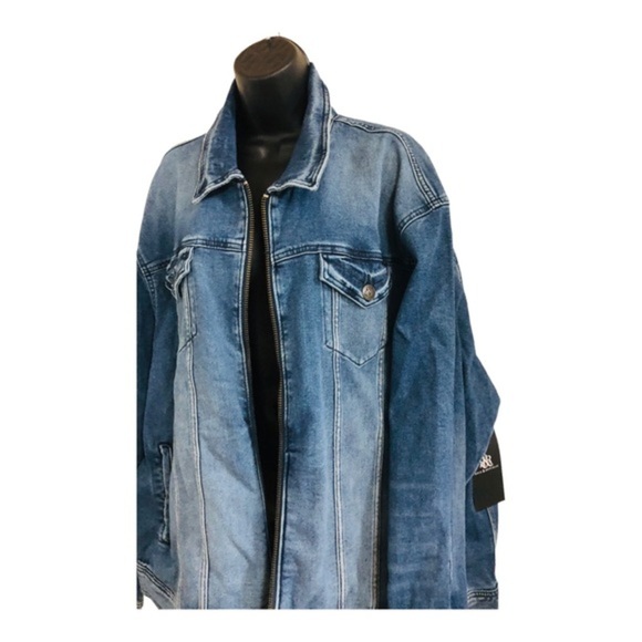 Rock & Republic Men’s Denim Zippered moto bomber jacket size 2XL brand new - Picture 6 of 16